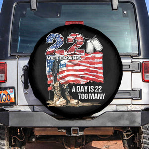 Veteran Suicide Awareness Spare Tire Cover 22 Veterans A Day Too Many PTSD TS09 No hole Black Print Your Wear