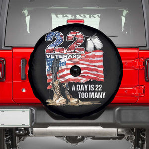 Veteran Suicide Awareness Spare Tire Cover 22 Veterans A Day Too Many PTSD TS09 Black Print Your Wear