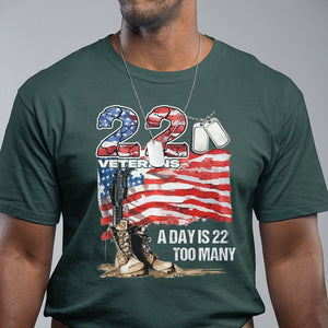 Veteran Suicide Awareness T Shirt 22 Veterans A Day Too Many PTSD TS09 Dark Forest Green Printyourwear