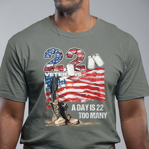 Veteran Suicide Awareness T Shirt 22 Veterans A Day Too Many PTSD TS09 Military Green Printyourwear