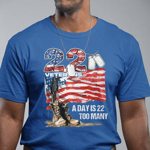 Veteran Suicide Awareness T Shirt 22 Veterans A Day Too Many PTSD TS09 Royal Blue Printyourwear