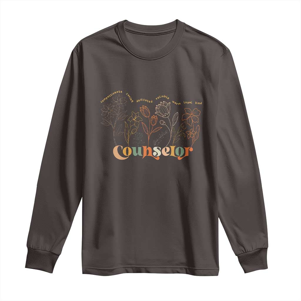 Mental Health School Psychologist Counselor Long Sleeve Shirt TS09 Dark Chocolate Print Your Wear