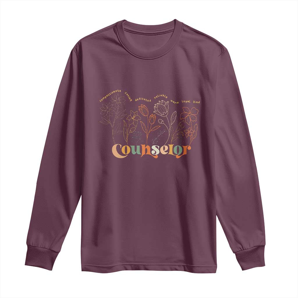 Mental Health School Psychologist Counselor Long Sleeve Shirt TS09 Maroon Print Your Wear