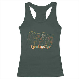 Mental Health School Psychologist Counselor Racerback Tank Top TS09 Dark Forest Green Print Your Wear