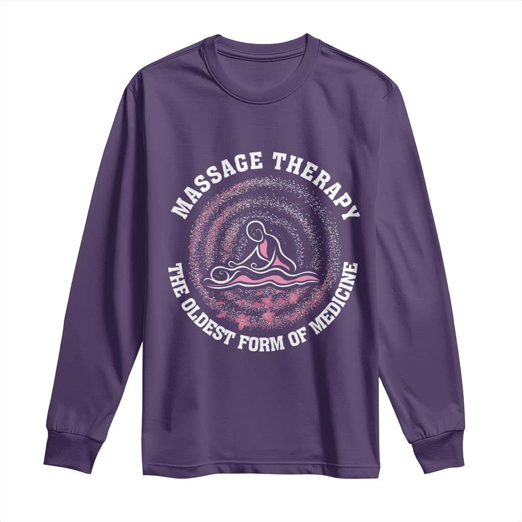 Massage Therapy Long Sleeve Shirt The Oldest Form of Healing Wellness Therapist TS09 Purple Print Your Wear