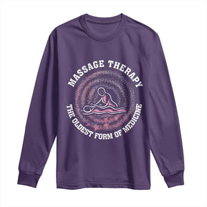 Massage Therapy Long Sleeve Shirt The Oldest Form of Healing Wellness Therapist TS09 Purple Print Your Wear