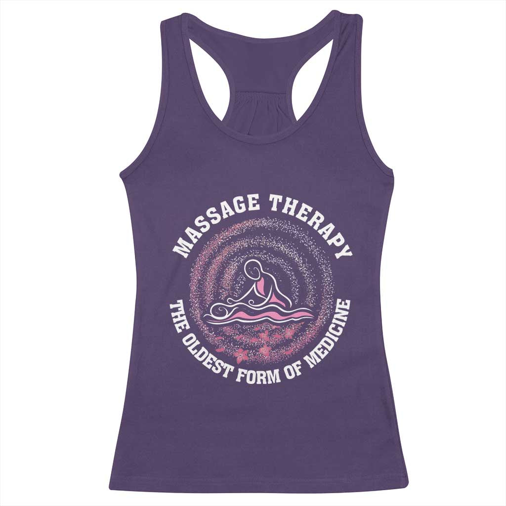 Massage Therapy Racerback Tank Top The Oldest Form of Healing Wellness Therapist TS09 Purple Print Your Wear