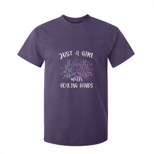 Masseuse T Shirt For Kid Just a Girl with Healing Hands Massage Therapy TS09 Purple Print Your Wear