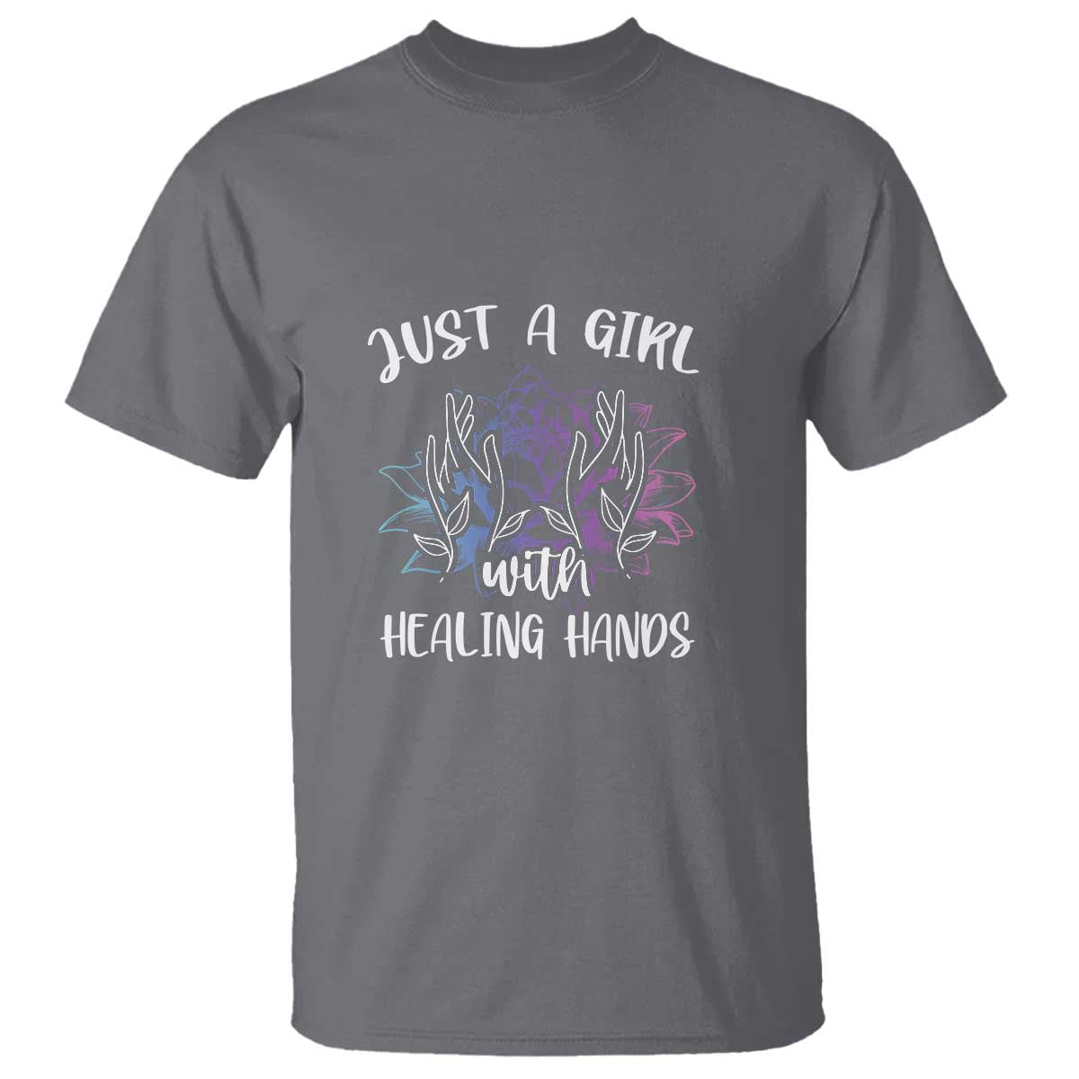 Masseuse T Shirt Just a Girl with Healing Hands Massage Therapy TS09 Charcoal Print Your Wear