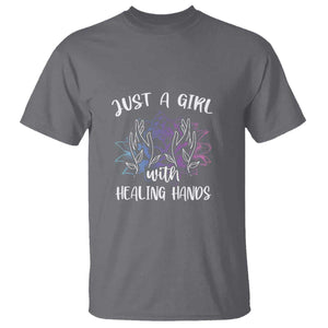 Masseuse T Shirt Just a Girl with Healing Hands Massage Therapy TS09 Charcoal Print Your Wear