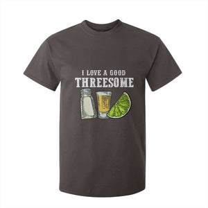 Funny Bartender T Shirt For Kid I Love Good Threesom Salt Lime Tequila TS09 Dark Chocolate Print Your Wear