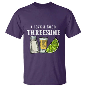 Funny Bartender T Shirt I Love Good Threesom Salt Lime Tequila TS09 Purple Print Your Wear