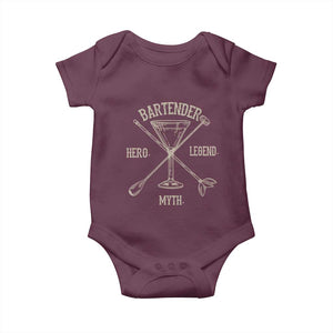Bartender Hero Myth Legend Baby Onesie TS09 Maroon Print Your Wear