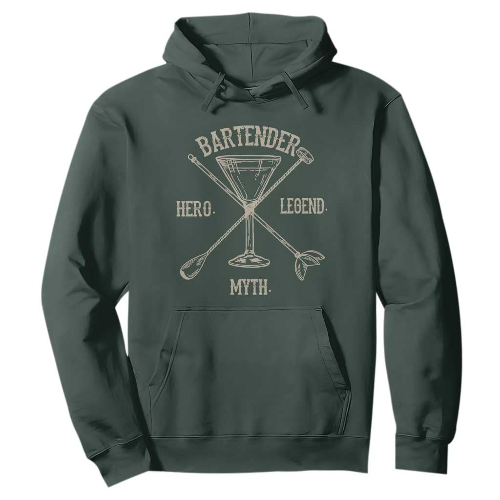 Bartender Hero Myth Legend Hoodie TS09 Dark Forest Green Print Your Wear