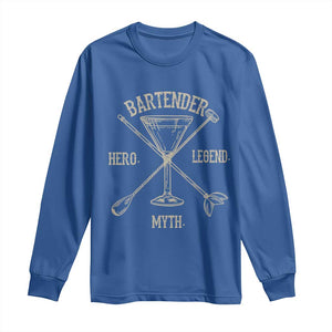 Bartender Hero Myth Legend Long Sleeve Shirt TS09 Royal Blue Print Your Wear