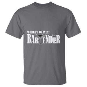 World's Okayest Bartender T Shirt TS09 Charcoal Print Your Wear