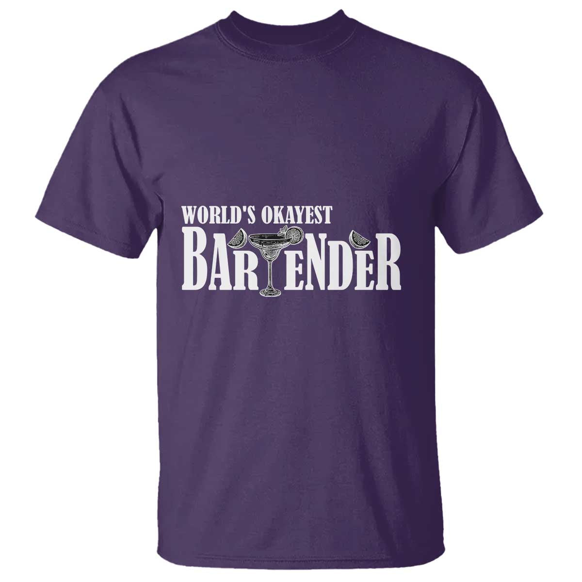 World's Okayest Bartender T Shirt TS09 Purple Print Your Wear