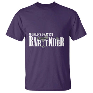 World's Okayest Bartender T Shirt TS09 Purple Print Your Wear