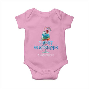 Funny Bartender Baby Onesie Thirst Responder Mixologists TS09 Light Pink Print Your Wear
