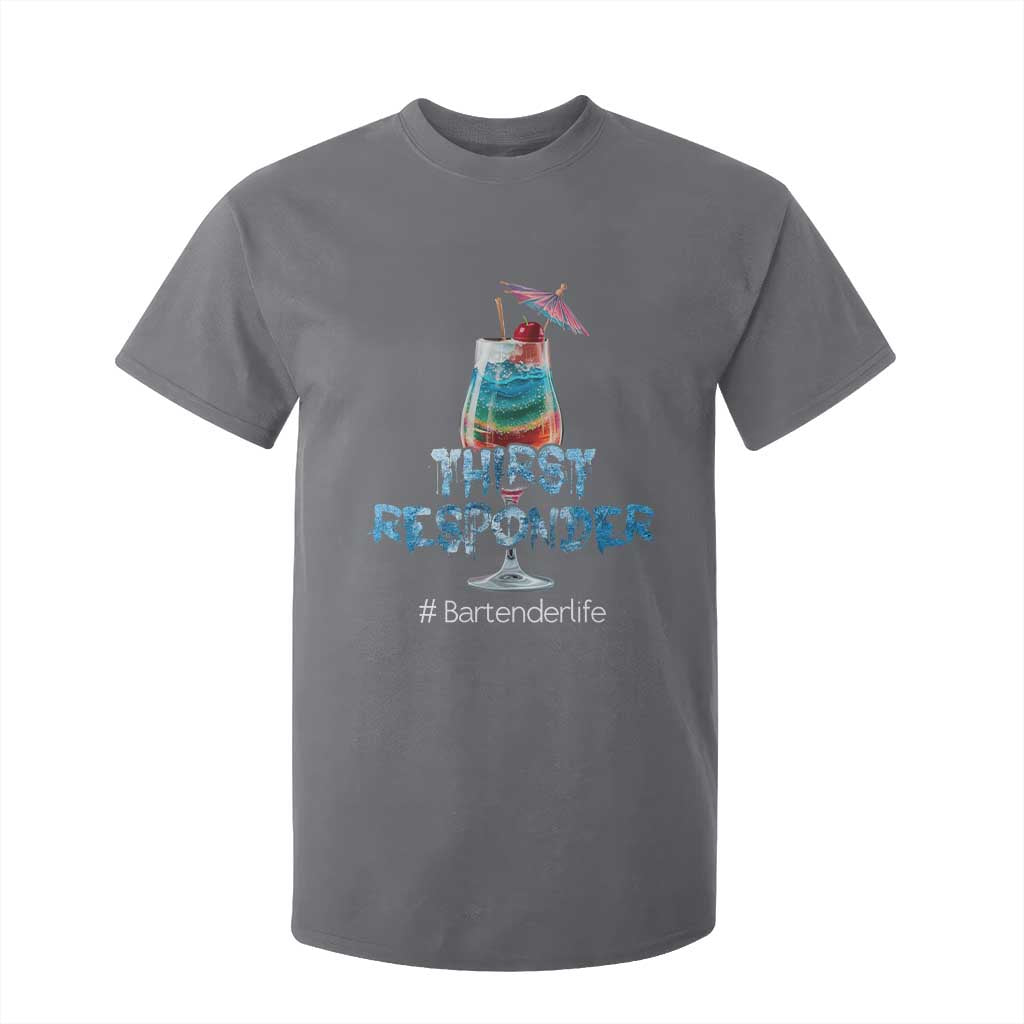 Funny Bartender T Shirt For Kid Thirst Responder Mixologists TS09 Charcoal Print Your Wear