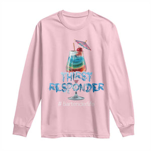 Funny Bartender Long Sleeve Shirt Thirst Responder Mixologists TS09 Light Pink Print Your Wear