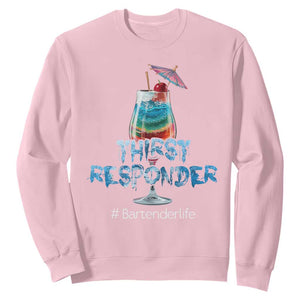 Funny Bartender Sweatshirt Thirst Responder Mixologists TS09 Light Pink Print Your Wear