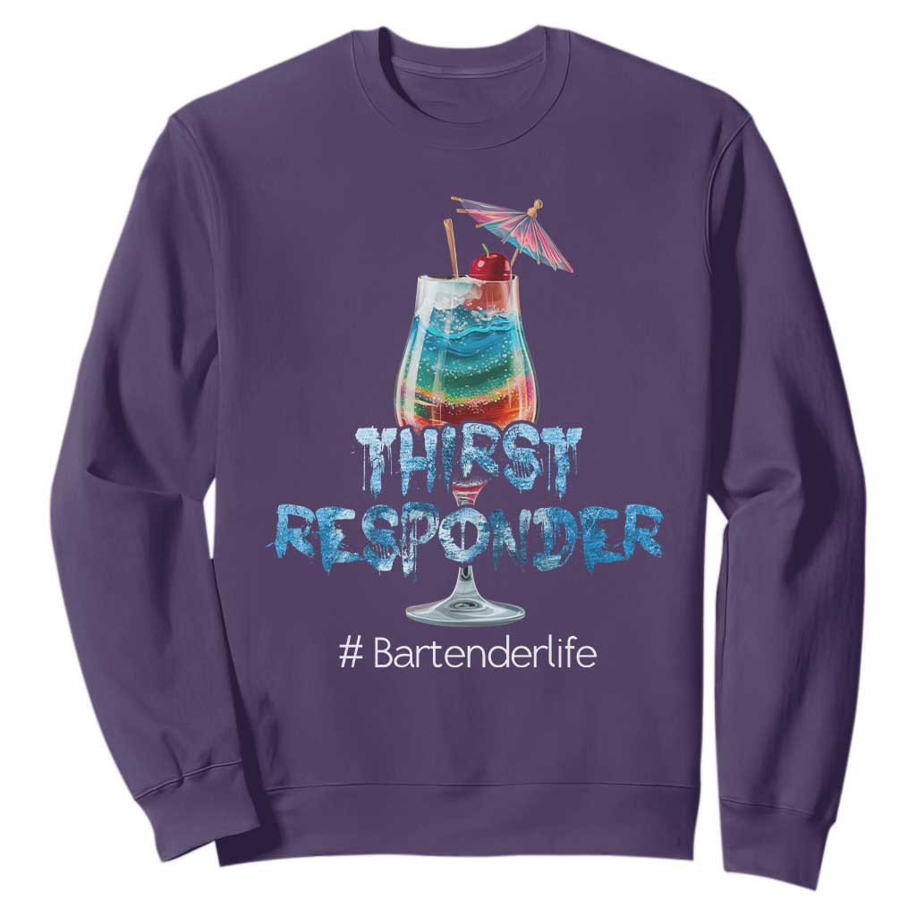 Funny Bartender Sweatshirt Thirst Responder Mixologists TS09 Purple Print Your Wear