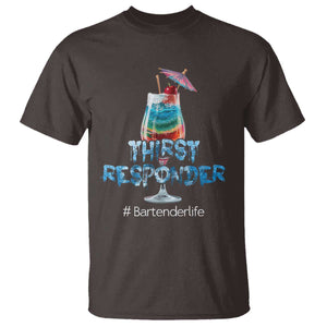 Funny Bartender T Shirt Thirst Responder Mixologists TS09 Dark Chocolate Print Your Wear