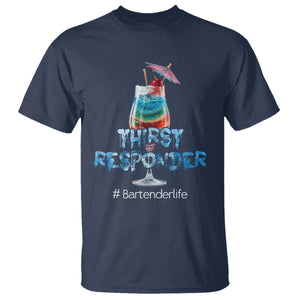 Funny Bartender T Shirt Thirst Responder Mixologists TS09 Navy Print Your Wear