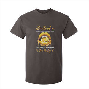Bartender T Shirt For Kid Knows More Than She Says TS09 Dark Chocolate Print Your Wear