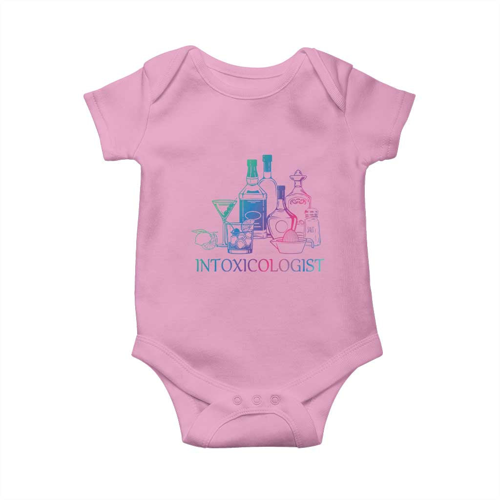 Funny Bartender Intoxicologist Baby Onesie TS09 Light Pink Print Your Wear