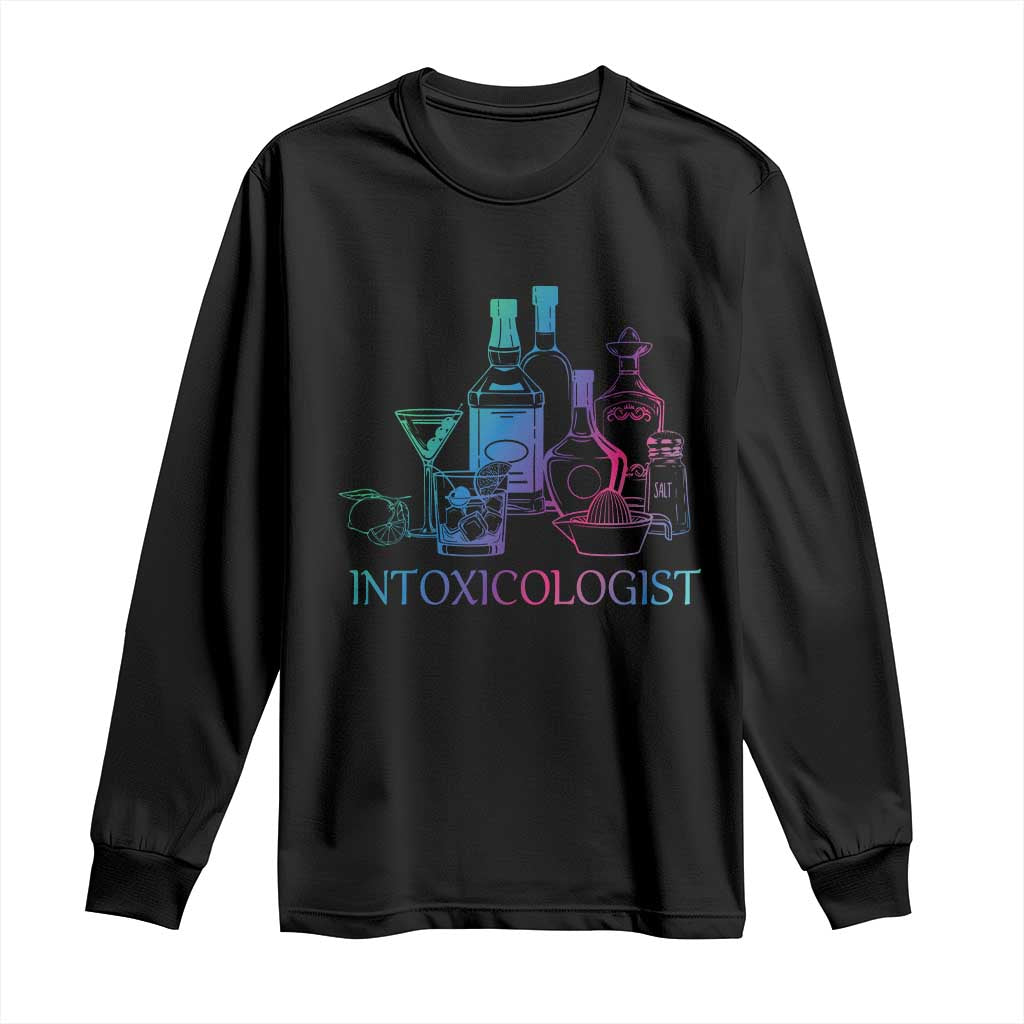 Funny Bartender Intoxicologist Long Sleeve Shirt TS09 Black Print Your Wear