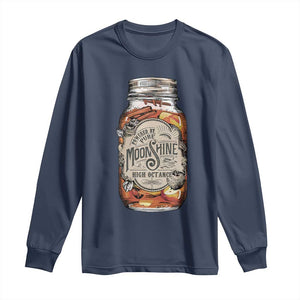 Drinking Powered By Pure Moonshine Long Sleeve Shirt TS09 Navy Print Your Wear