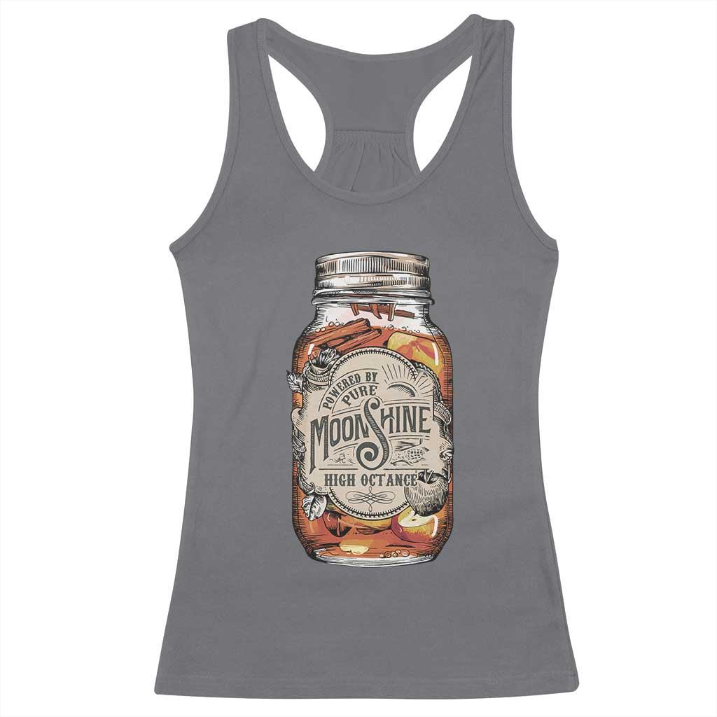 Drinking Powered By Pure Moonshine Racerback Tank Top TS09 Charcoal Print Your Wear