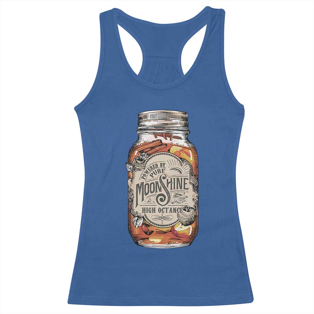 Drinking Powered By Pure Moonshine Racerback Tank Top TS09 Royal Blue Print Your Wear