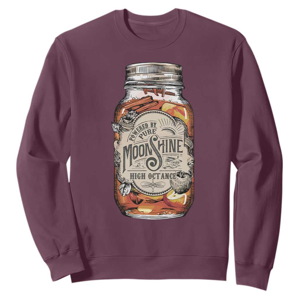 Drinking Powered By Pure Moonshine Sweatshirt TS09 Maroon Print Your Wear