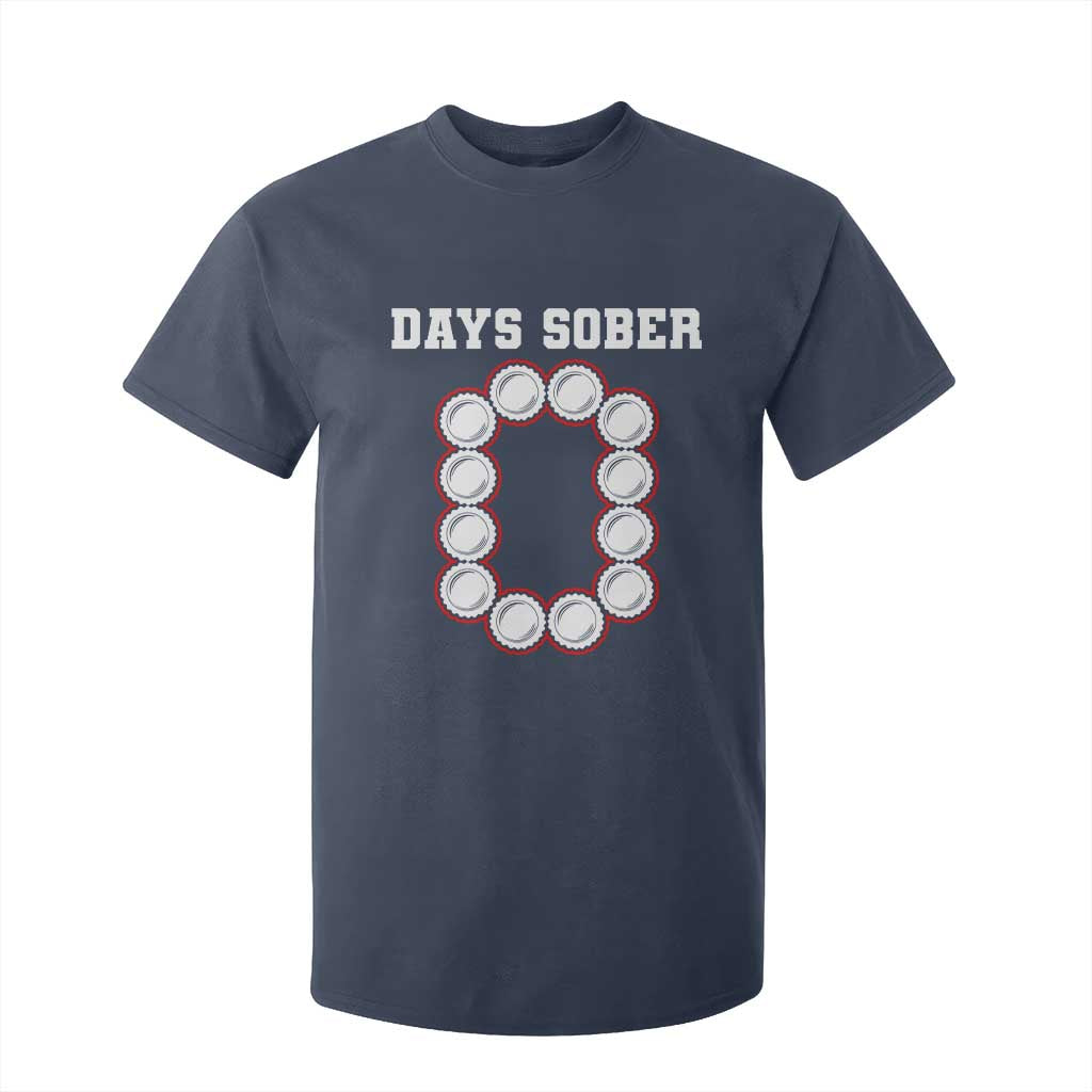Funny Drinking T Shirt For Kid 0 Days Sober TS09 Navy Print Your Wear