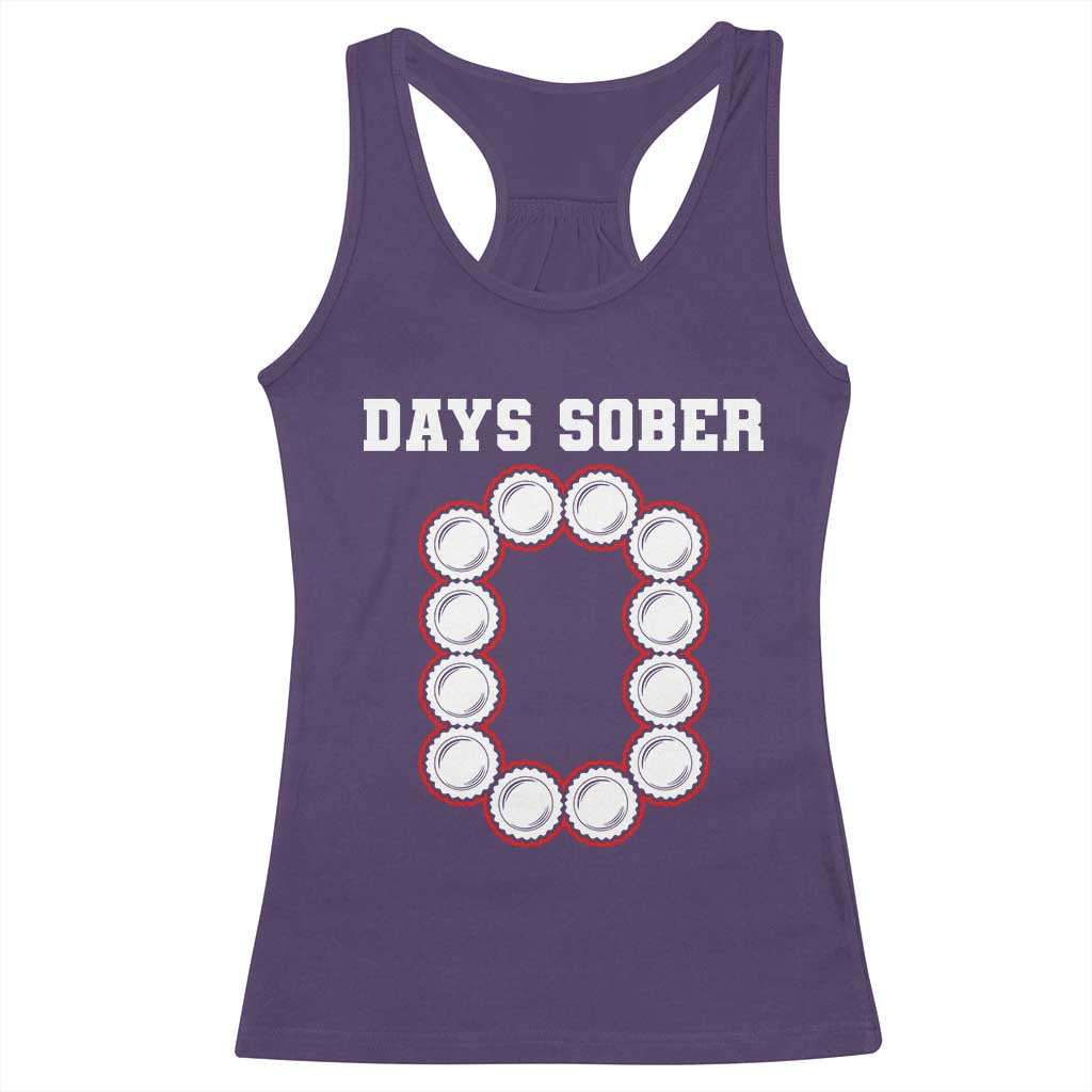 Funny Drinking Racerback Tank Top 0 Days Sober TS09 Purple Print Your Wear