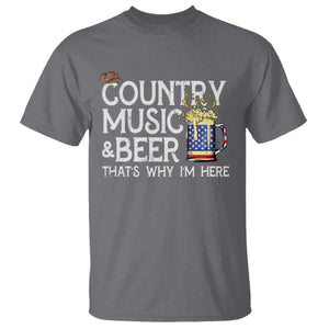 Funny Country Music And Beer T Shirt That's Why I'm Here TS09 Charcoal Print Your Wear