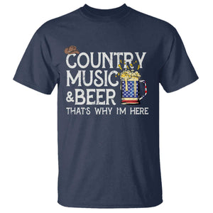 Funny Country Music And Beer T Shirt That's Why I'm Here TS09 Navy Print Your Wear