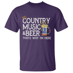Funny Country Music And Beer T Shirt That's Why I'm Here TS09 Purple Print Your Wear