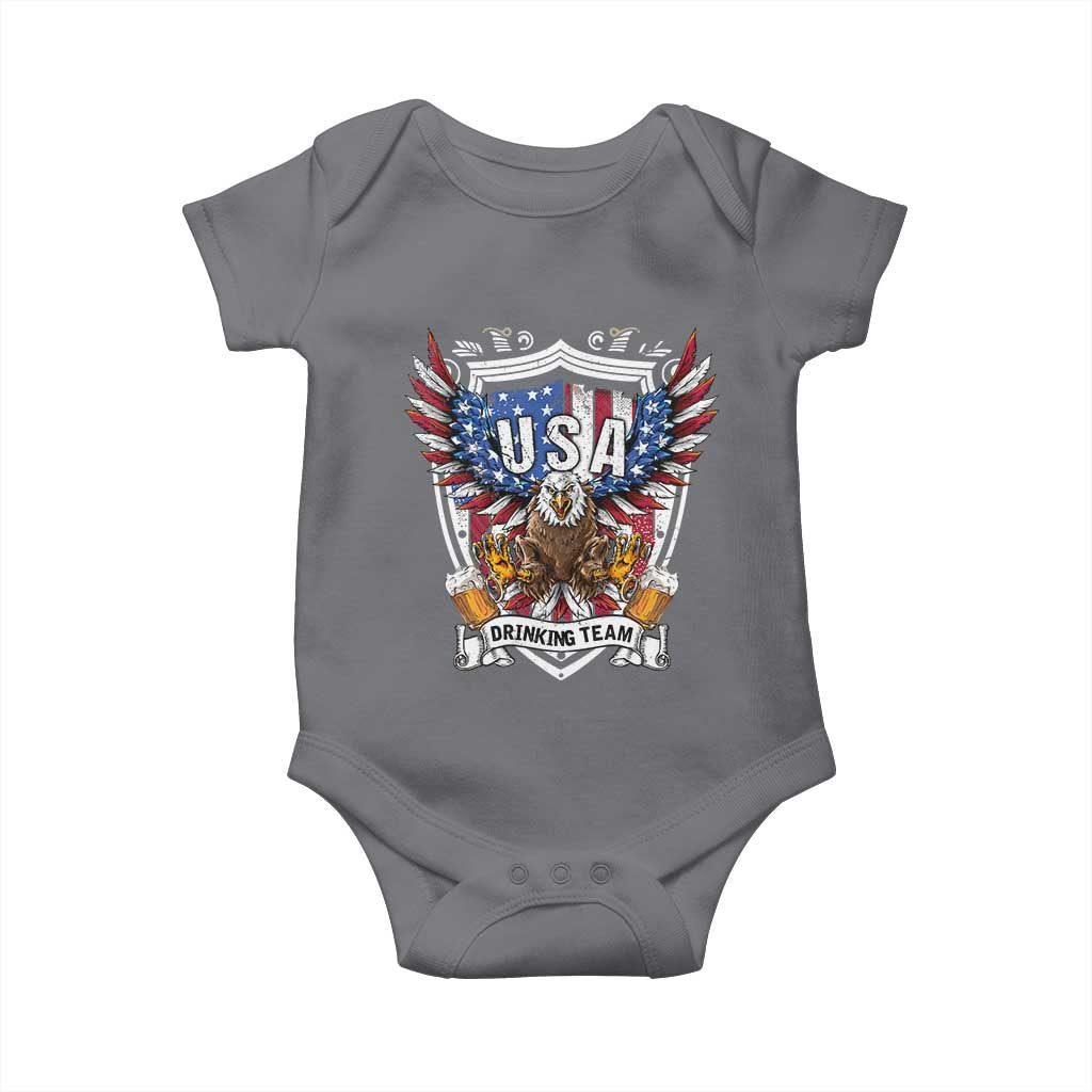 USA Drinking Team Baby Onesie TS09 Charcoal Print Your Wear