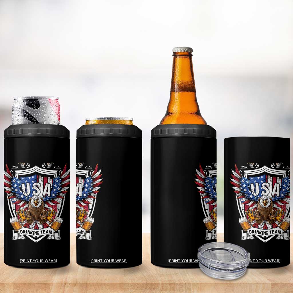 USA Drinking Team 4 in 1 Can Cooler Tumbler TS09 Print Your Wear