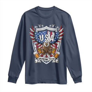USA Drinking Team Long Sleeve Shirt TS09 Navy Print Your Wear