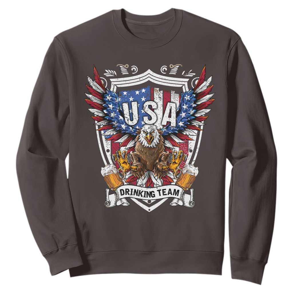 USA Drinking Team Sweatshirt TS09 Dark Chocolate Print Your Wear