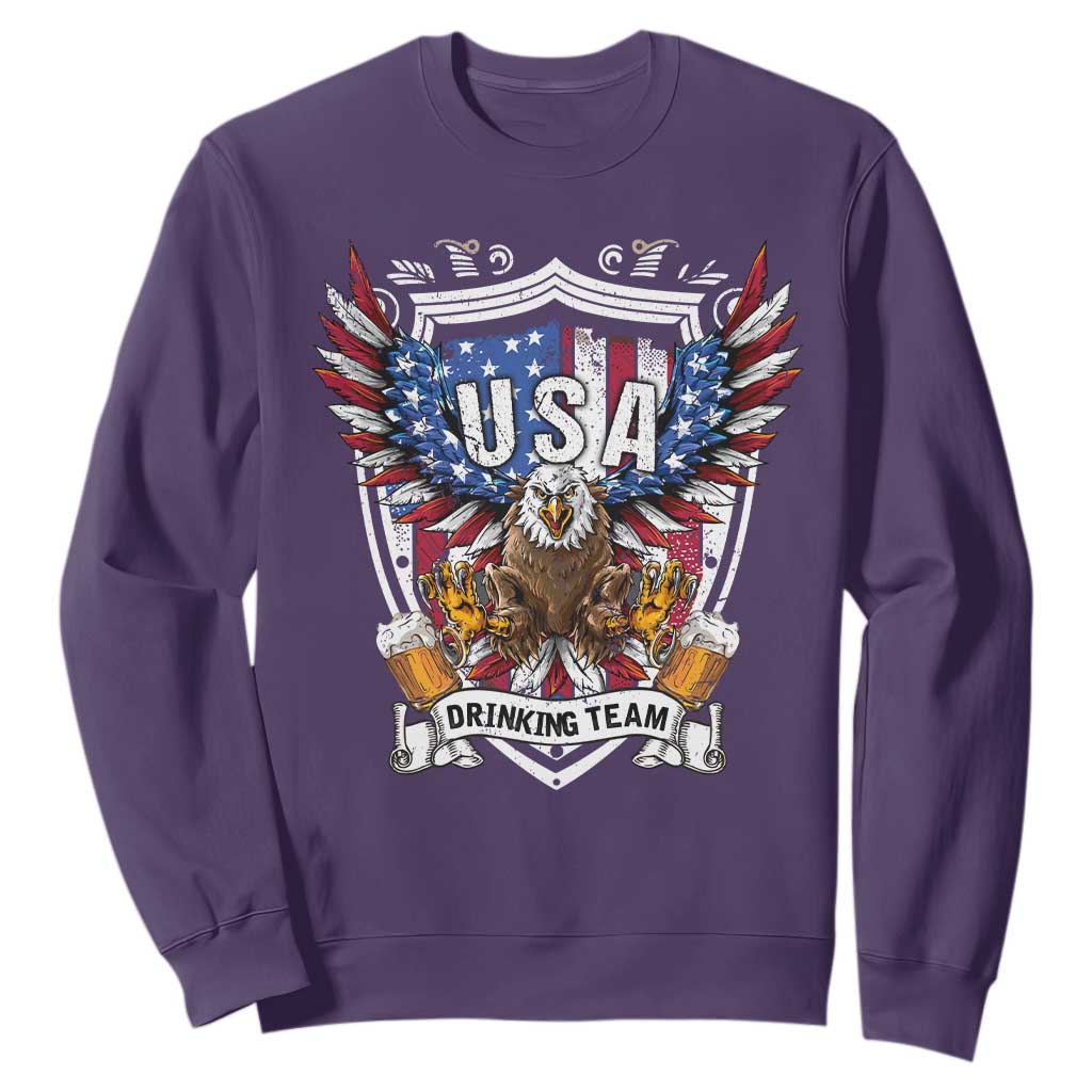 USA Drinking Team Sweatshirt TS09 Purple Print Your Wear
