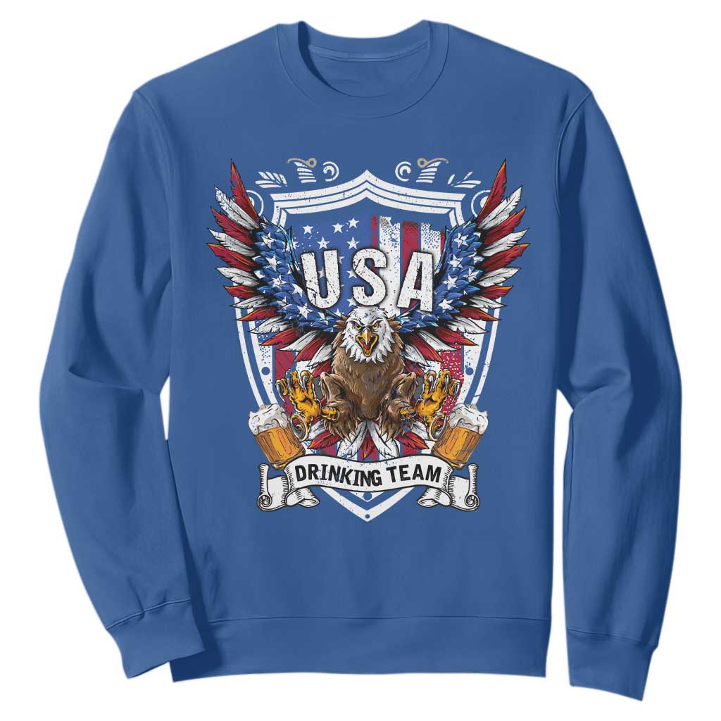 USA Drinking Team Sweatshirt TS09 Royal Blue Print Your Wear