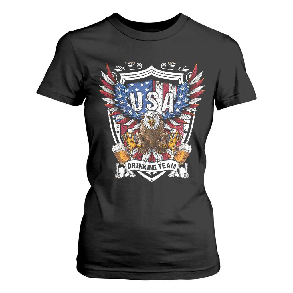 USA Drinking Team T Shirt For Women TS09 Black Print Your Wear