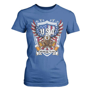 USA Drinking Team T Shirt For Women TS09 Royal Blue Print Your Wear