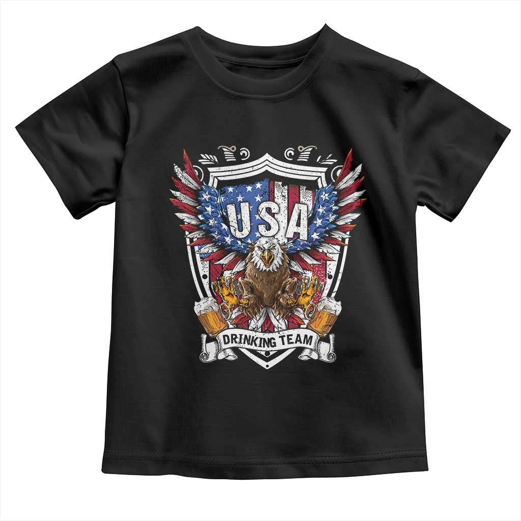 USA Drinking Team Toddler T Shirt TS09 Black Print Your Wear